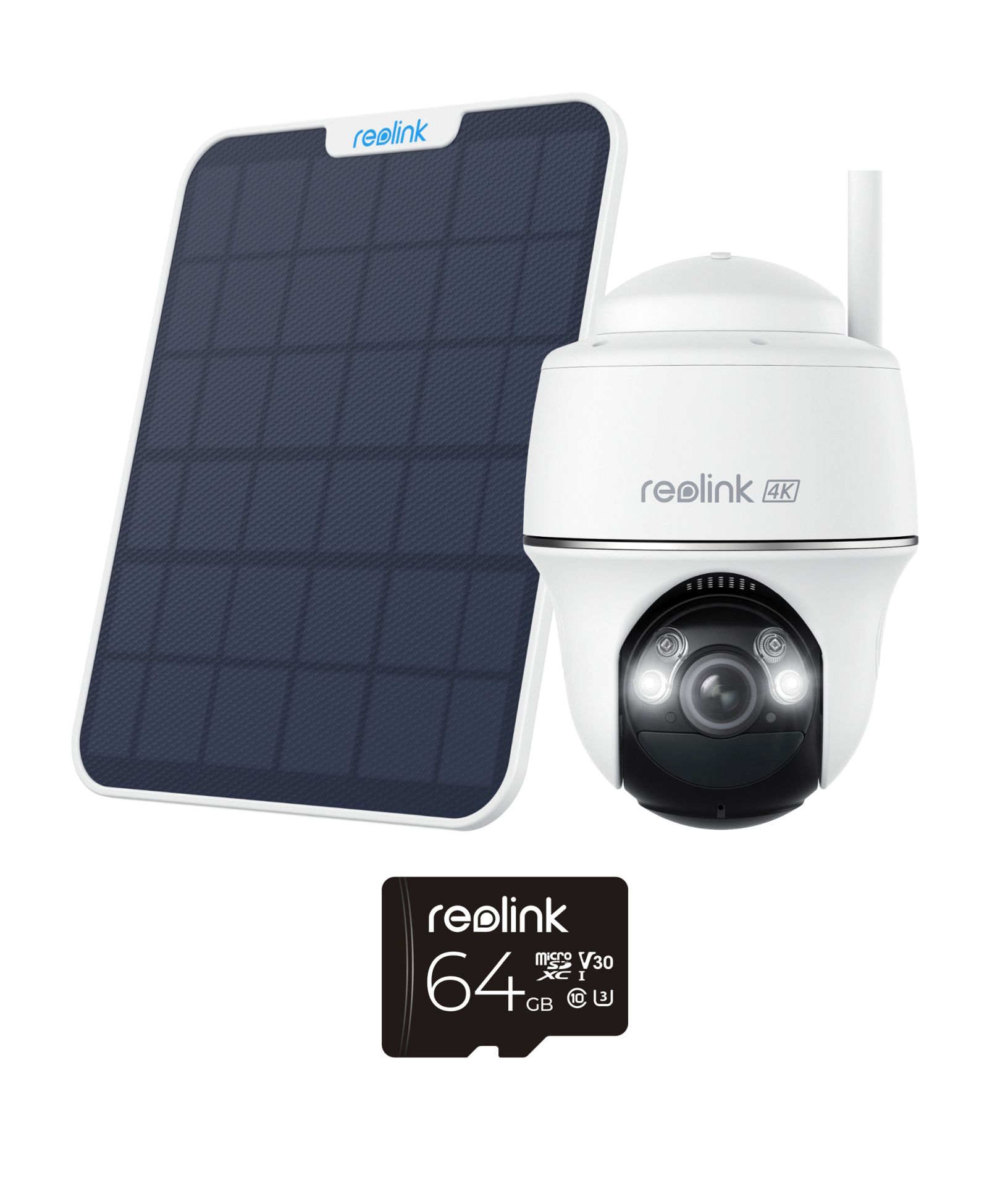 Bezpečnostná kamera Reolink Argus Series B440+Solar Panel na batériu Wi-Fi + 64GB microSD karta