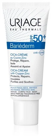 Uriage Bariéderm Cica-Cream with Copper-Zinc reparačný krém s meďou a zinkom SPF 50 40ml