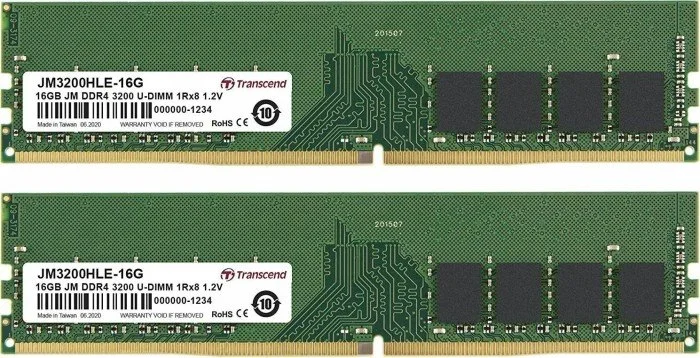 Transcend JetRam 32GB (2x16GB) DDR4 3200MHz CL22 JM3200HLE-32GK