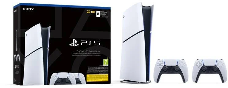 PlayStation 5 Digital Slim + 2x DualSense White