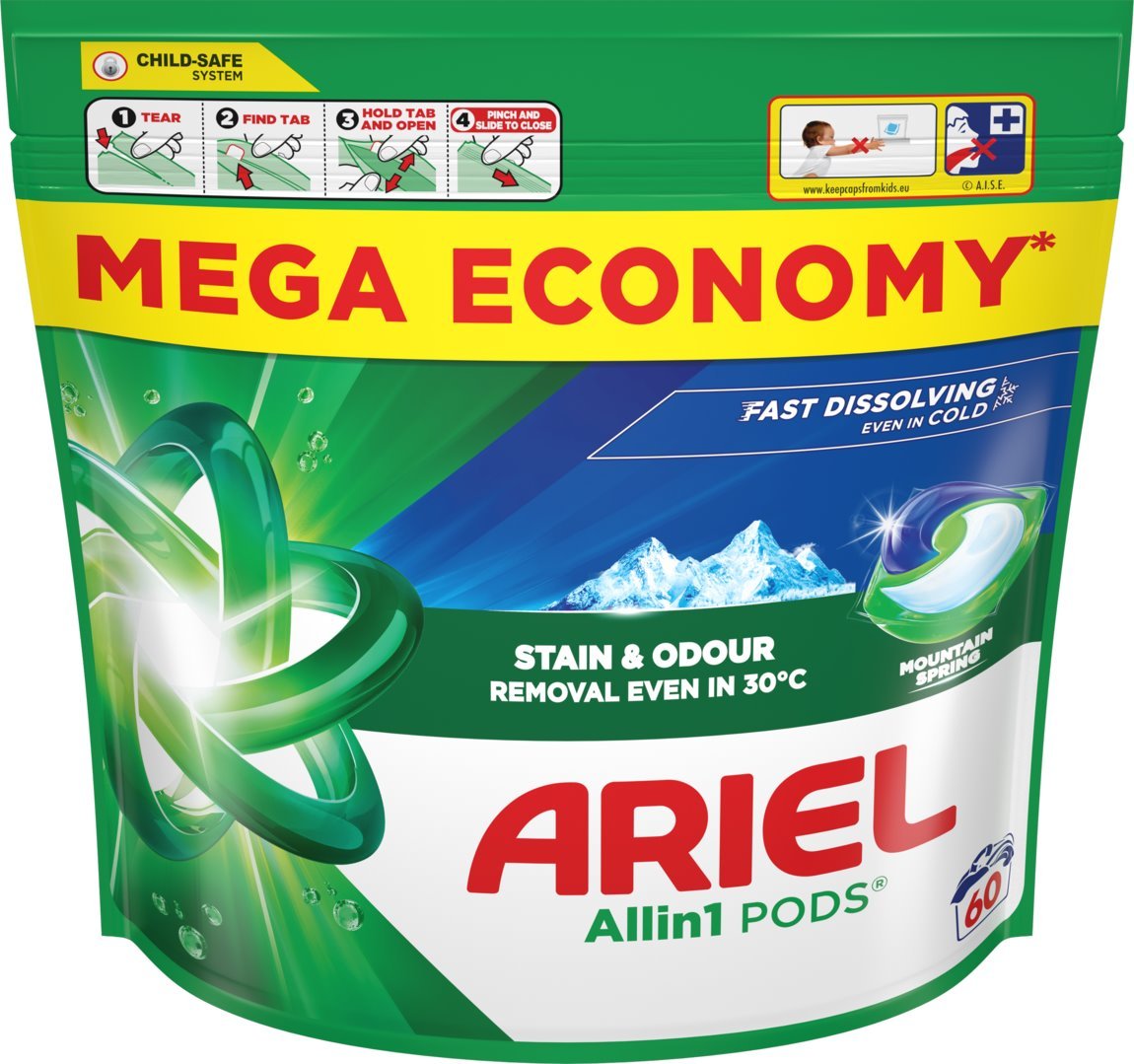 Ariel kapsle na praní Mounting Spring 60ks