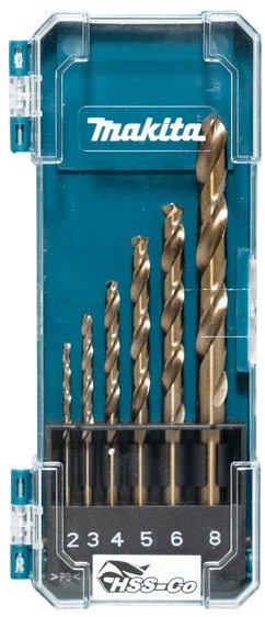 Makita D-75758 HSS-Co 2,3,4,5,6,8 mm sada vrtákov do kovu