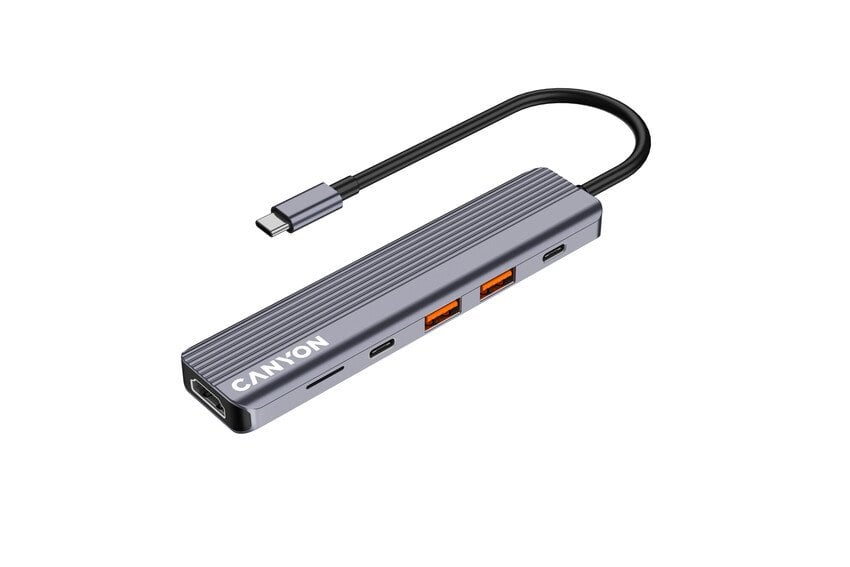 Rozbočovač CANYON DS-17 6v1 4k USB-C sivý