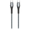 Kábel ColorWay USB-C na USB-C 2 m (PD 65W), sivý