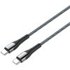 Kábel ColorWay USB-C na USB-C 1 m (PD 65W), sivý