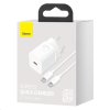 Baseus Super Si rýchlonabíjačka 1C 25W EU + USB-C/USB-C 3A kábel 1m biely