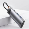 Baseus Metal Gleam Series 7in1 HUB USB-C (USB-C PD 100W, USB-C, 2* USB 3.0, HDMI, SD TF port) sivá