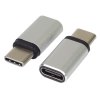 Adaptér PremiumCord USB-C žena - USB-C muž, strieborný