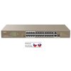 Tenda TEF1126P-24-410W PoE AF/AT switch - 24x PoE 100 Mbps 2x Uplink 1Gbps RJ45/SFP,PoE 370W
