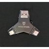 Viking USB Flash disk 3.0 4 v 1 s Lightning/Micro USB/USB/USB-C, 128 GB, čierny