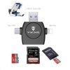 Čítačka pamäťových kariet Viking OTG SD a Micro SD 4 v 1 s konektorom APPLE Lightning / Micro USB / USB 3.0 / USB-C, čierna