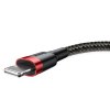 Baseus Cafule Nabíjací/dátový kábel USB na Lightning 2,4 A 1 m, červeno-čierny