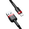 Baseus Cafule Nabíjací/dátový kábel USB na Lightning 2,4 A 1 m, červeno-čierny