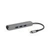 Epico USB-C HUB SLIM (4K HDMI a Ethernet) - strieborný, čierny kábel