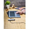Epico USB-C HUB SLIM (4K HDMI a Ethernet) - strieborný, čierny kábel