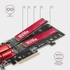 AXAGON PCEM2-ND, radič PCIe x8 - 2x M.2 NVMe M-key slot, RAID, podpora pre dosky bez rozdvojky, vrátane. LP