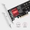 AXAGON PCEM2-ND, radič PCIe x8 - 2x M.2 NVMe M-key slot, RAID, podpora pre dosky bez rozdvojky, vrátane. LP