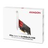 AXAGON PCEM2-ND, radič PCIe x8 - 2x M.2 NVMe M-key slot, RAID, podpora pre dosky bez rozdvojky, vrátane. LP