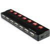 PremiumCord USB 2.0 HUB 7-portový s ext. napájaním a vypínači portov ku2hub7sw