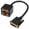 Adaptér PremiumCord DVI-I (24+5) samec => 2x VGA DB15HD samica
