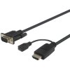 Káblový prevodník HDMI na VGA s napájacím micro USB konektorom 2m khcon-20