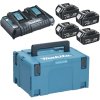 Makita 197626-8 sada Li-ion LXT 18V 4ksBL1850B+1ksDvojitá nabíjačkaDC18RD+1ksMakpac