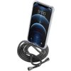 Transparentný zadný kryt Cellularline Neck-Case s čiernou šnúrkou na krk pre Apple iPhone 12 PRO MAX NECKCASEIPH12PRMK