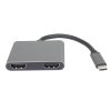 PremiumCord MST adaptér USB-C 2x HDMI, USB3.0, PD, rozlíšenie 4K a FULL HD 1080p ku31hdmi13