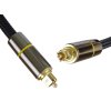 PremiumCord Optický zvukový kábel Toslink, OD:7 mm, zlaté kovové prevedenie + nylon 1 m