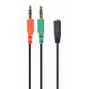 Gembird jack splitter 3,5 mm 4-pólový na 2x3,5 mm F/M