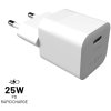 Mini sieťová nabíjačka FIXED s výstupom USB-C a podporou PD, 25 W, biela