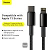 Baseus Tungsten Gold Rýchlonabíjací / dátový kábel USB-C na Lightning PD 20W 1m, čierny