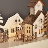 Solight LED vianočná dedinka, 34x17cm, drevo, 4 LED, 2x AA