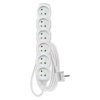 EMOS Predlžovací kábel 3 m / 6 zásuviek / biely / PVC / 1,5 mm2
