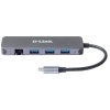 Rozbočovač D-Link 5 v 1 USB-C s gigabitovým ethernetom a dodávkou energie (DUB-2334)