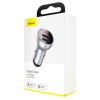 Baseus CCBX-0S Digitálna nabíjačka do auta s displejom 2xUSB 24W strieborná