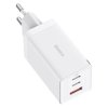 Baseus GaN5 Pro rýchlonabíjací adaptér 2x USB-C + USB-A 65W biely