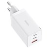 Baseus GaN5 Pro rýchlonabíjací adaptér 2x USB-C + USB-A 65W biely