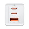 Baseus GaN5 Pro rýchlonabíjací adaptér 2x USB-C + USB-A 65W biely
