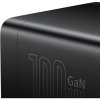 Baseus GaN3 Pro rýchlonabíjací stolný adaptér 2x USB-C + 2x USB-A + AC 100W 1,5 m kábel čierny