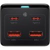 Baseus GaN3 Pro rýchlonabíjací stolný adaptér 2x USB-C + 2x USB-A + AC 100W 1,5 m kábel čierny