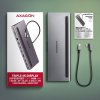 Rozbočovač AXAGON HMC-4KX3 USB 5Gbps, 3x USB-A, 2x HDMI, DP