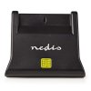 Čítačka čipových kariet NEDIS CRDRU2SM3BK/ Smart Card ID-1/ eCitizen/ štandardné biometrické čipy/ USB 2.0/ čierna