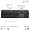 Logitech MX Keys S, CZ, bezdrôtová klávesnica, čierna/grafitová