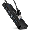 AXAGON HUE-C1A, 4x USB 5Gbps TRAVEL hub, napájací konektor USB-C, kábel USB-A 19 cm