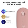 Logitech Wireless Pebble mouse 2, M350s, ružová