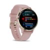 Garmin Venu 3S, luneta z nehrdzavejúcej ocele Soft Gold, puzdro Dust Rose, silikónový remienok