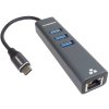 Adaptér PremiumCord USB-C na gigabitový 10/100/1000Mbps + 3x konektor USB3.0