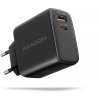 AXAGON ACU-PQ45 GaN sieťová nabíjačka 45 W, 2x port (USB-A + USB-C), PD3.0/PPS/QC4+/SFC 2.0/AFC/Apple