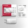 AXAGON ACU-PD30W, napájacia nabíjačka 30 W, 1x port USB-C, PD3.0/PPS/QC4+/SFC/AFC/Apple, biela